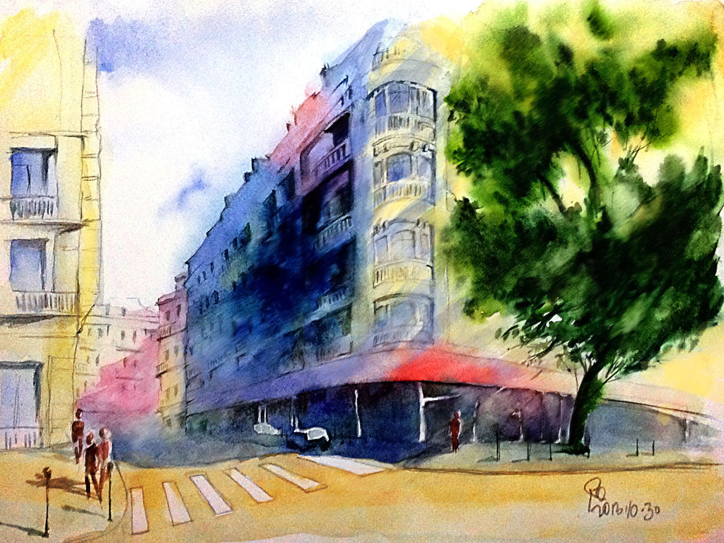 1024x768 Building Painting By Young920 - Building Painting