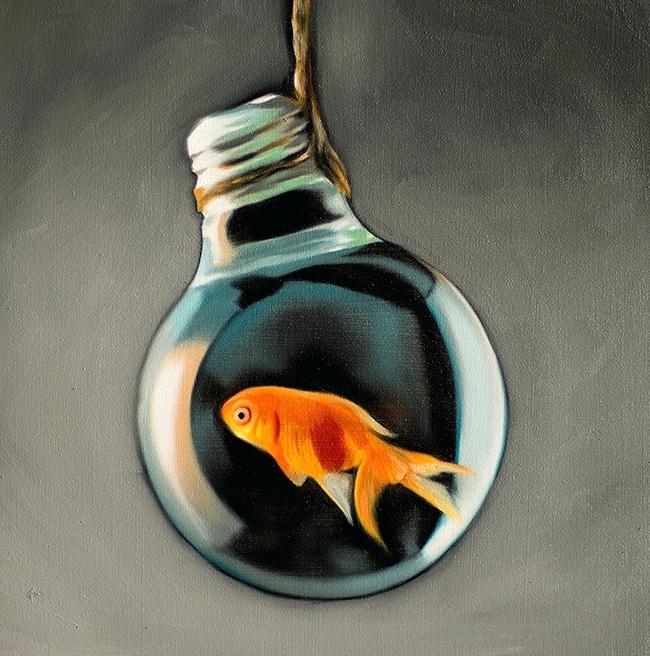 650x656 Light Bulb Painting X Light Bulb Girl Painting Statue - Bulb Painting