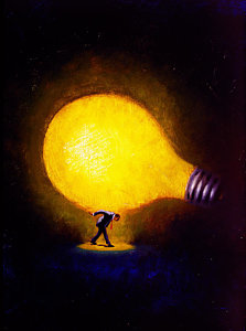 223x300 Genius Painting By Andrew Judd - Bulb Painting