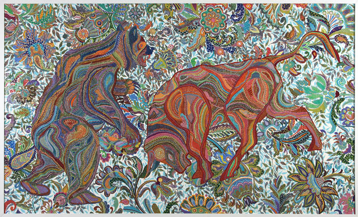 720x437 Erika Pochybova Johnson Paintings - Bull And Bear Painting