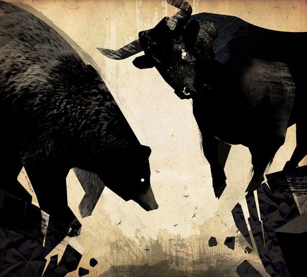 600x541 Financial Times - Bull And Bear Painting