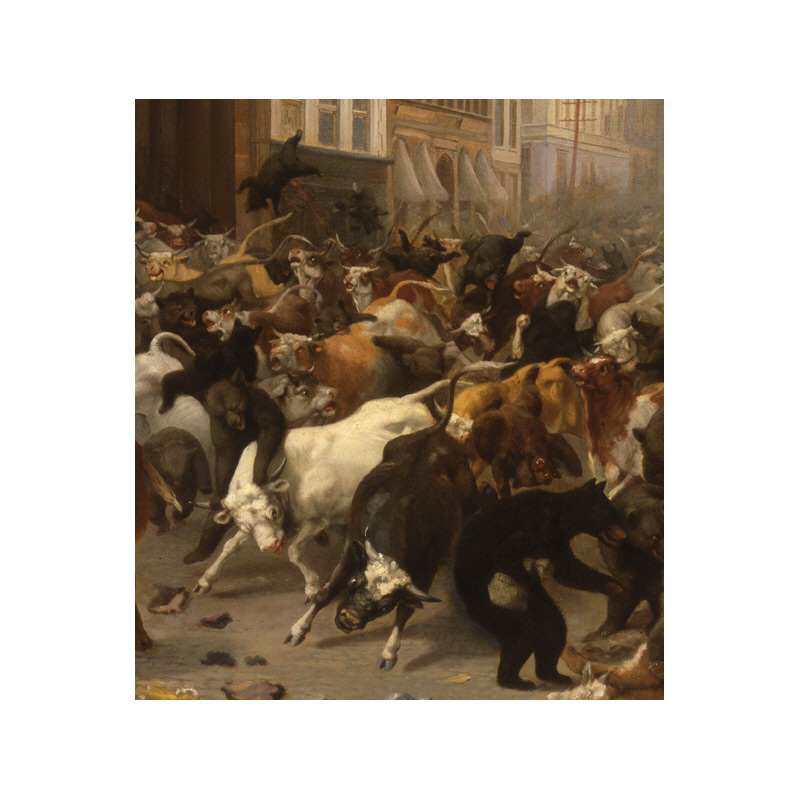 800x800 New York Historical Society The Bulls And Bears In The Market - Bull And Bear Painting