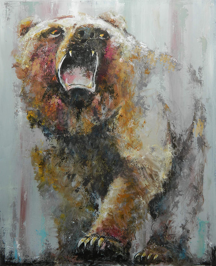 730x900 Bear Market Painting By John Henne - Bull And Bear Painting