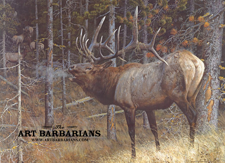 750x542 Wildlife Art Prints Plus Original Paintings With A Wide Selection - Bull Elk Painting