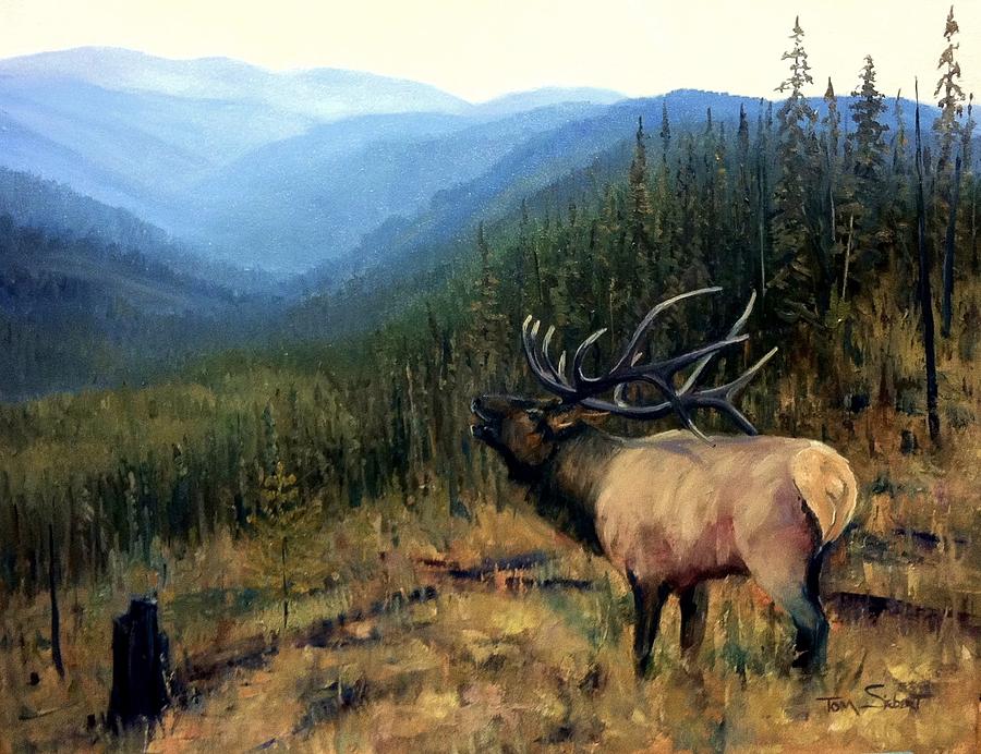 900x692 Bull Elk - Bull Elk Painting
