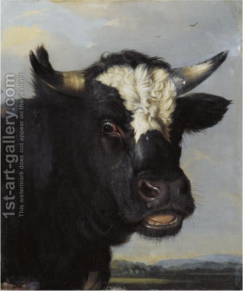 501x600 Head Of A Bull (After) Paulus Potter Reproduction 1st Art Gallery - Bull Head Painting