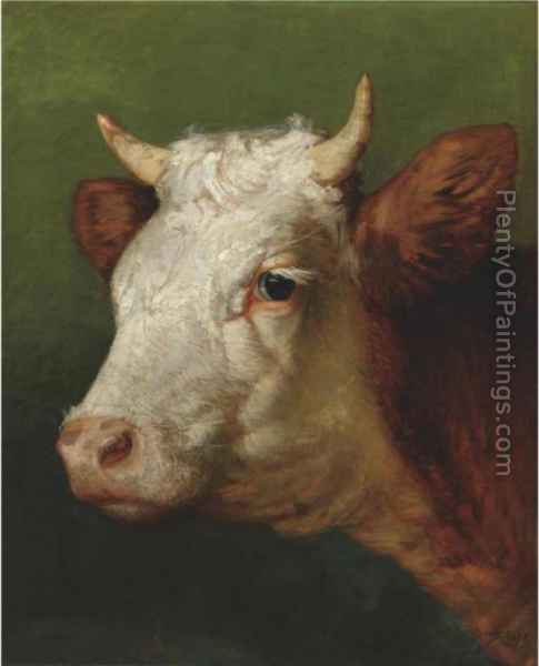 485x600 Head Of A Bull Oil Painting Reproduction By Rosa Bonheur - Bull Head Painting