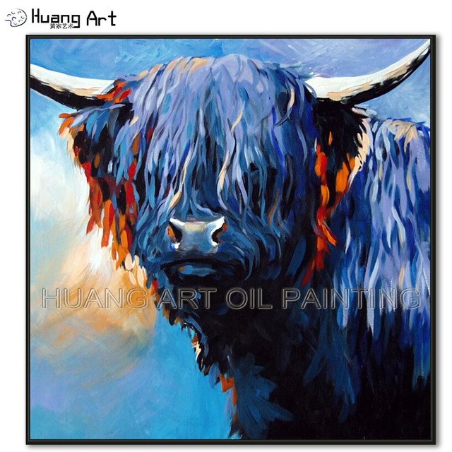 640x640 Newest Handmade Modern Handsome Bull Head Oil Painting On Canvas - Bull Head Painting