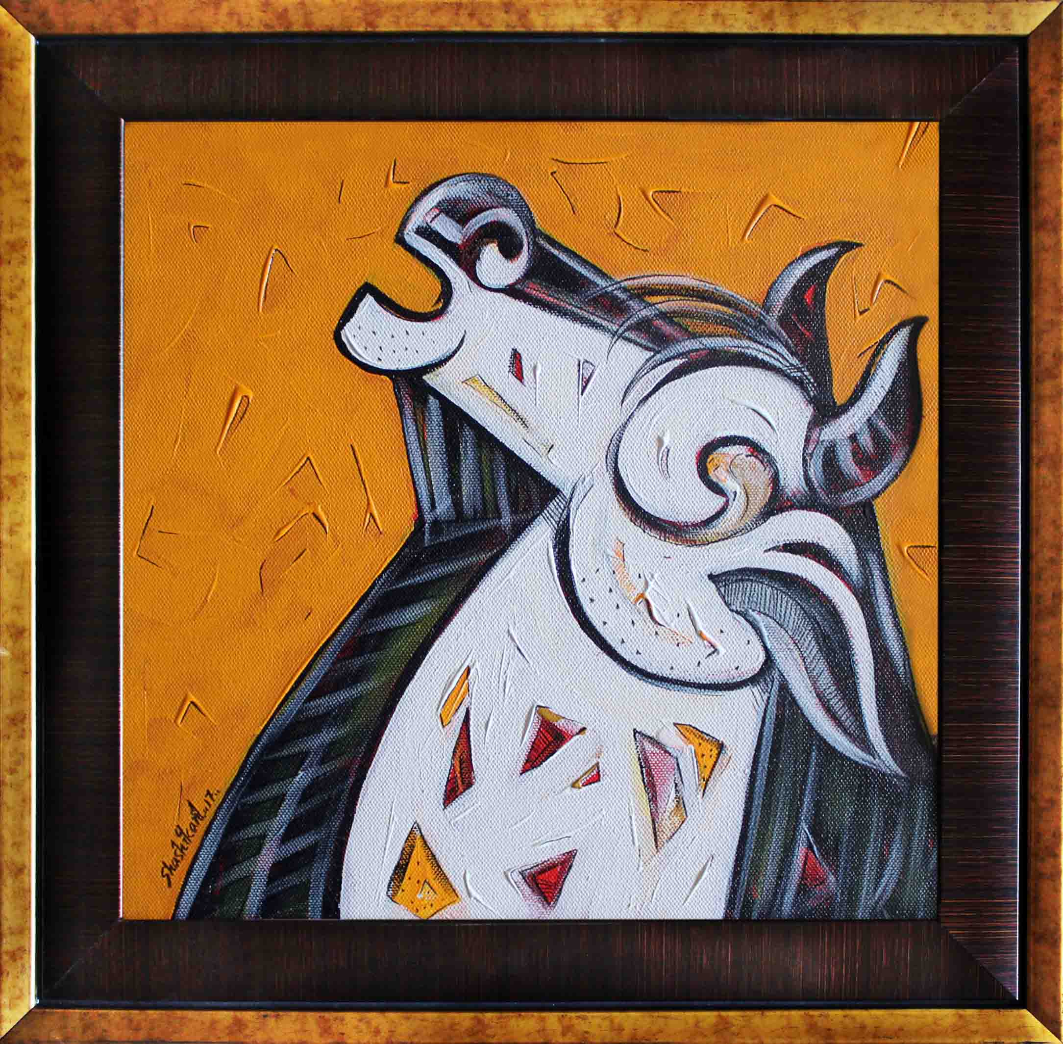 2169x2129 Animal Paintings Bull With Head Up - Bull Head Painting