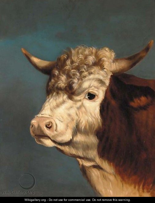 506x660 The Head Of A Prize Bull - Bull Head Painting