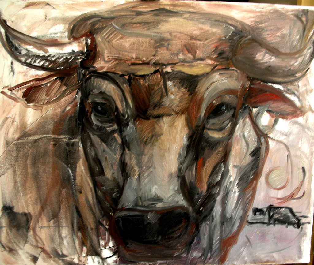 1024x866 Bull Falllo' - Bull Head Painting