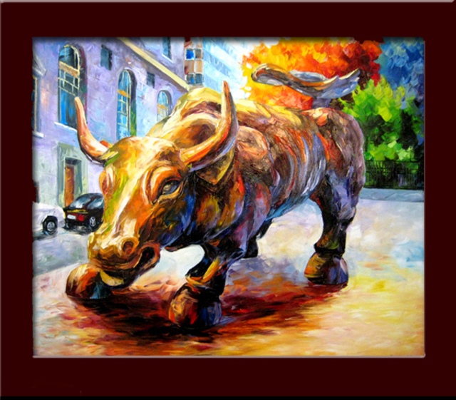 640x561 Daniel Wall - Bull Oil Painting