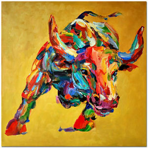 300x300 Hand Painted Bull Oil Painting - Bull Oil Painting