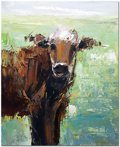 244x300 Hand Painted Modern Impressionist Bull Oil Painting On Canvas - Bull Oil Painting