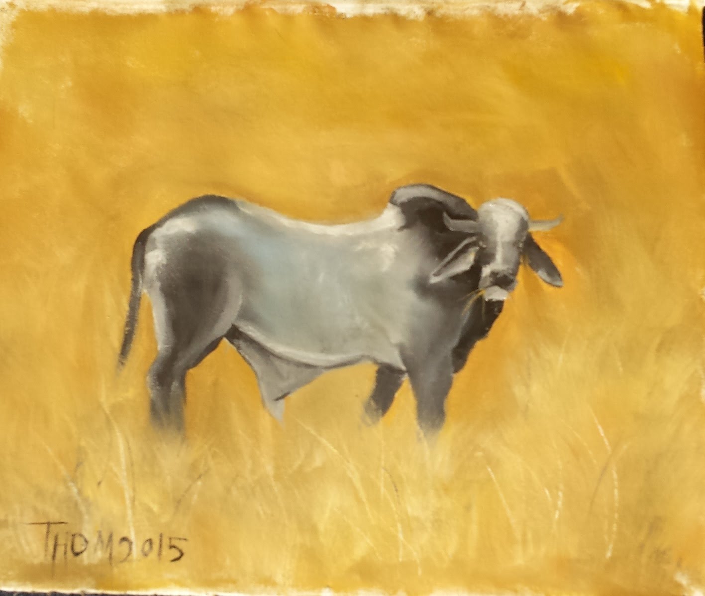 1417x1197 Oil Painting Bull - Bull Oil Painting
