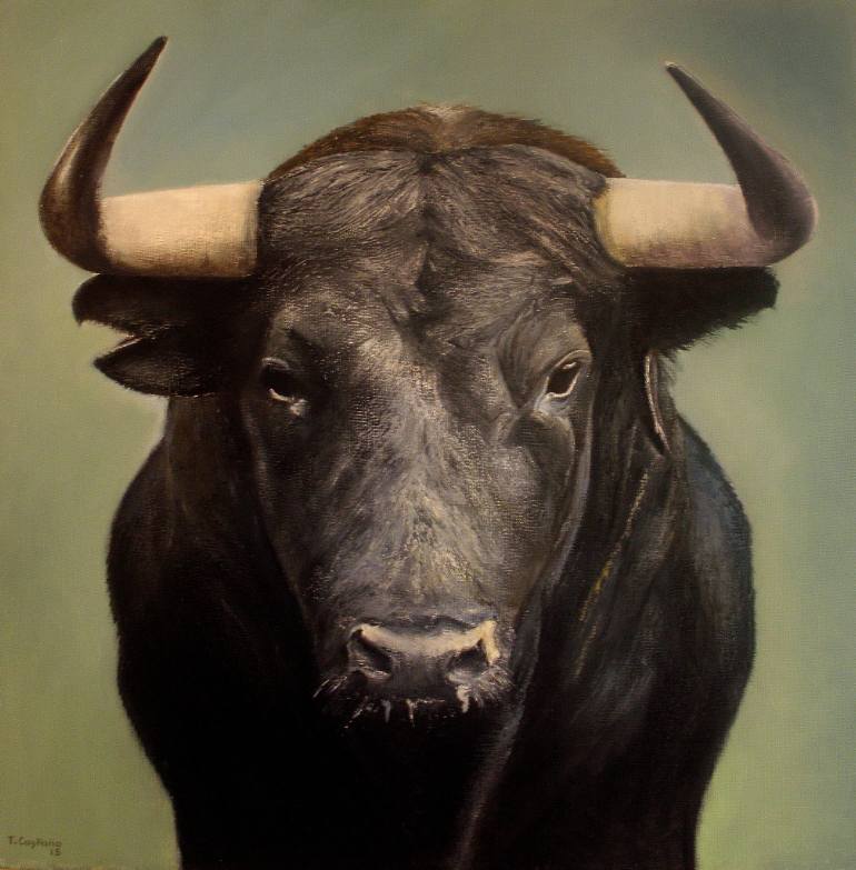 770x783 Saatchi Art Brave Bull Painting By Tomas Castano - Bull Painting
