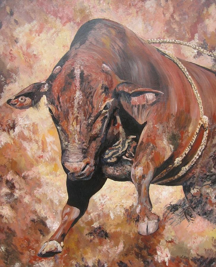 729x900 The Rodeo Bull Painting By Leonie Bell - Bull Painting