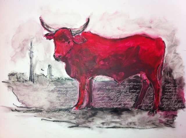 640x478 The Painted Cattle Of Africa - Bull Painting