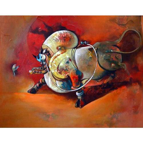 500x500 Animal Painting (Velpola Bull - Bull Painting