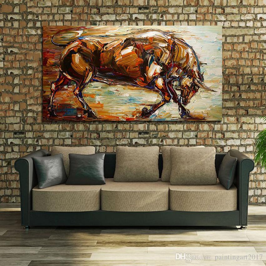 850x850 Modern Abstract Strong Bull Oil Painting 100% Hand Painted Animal - Bull Painting On Canvas