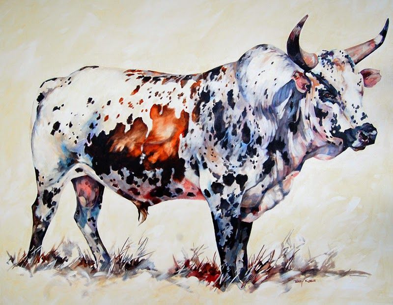 800x620 Terry Kobus - Bull Painting On Canvas