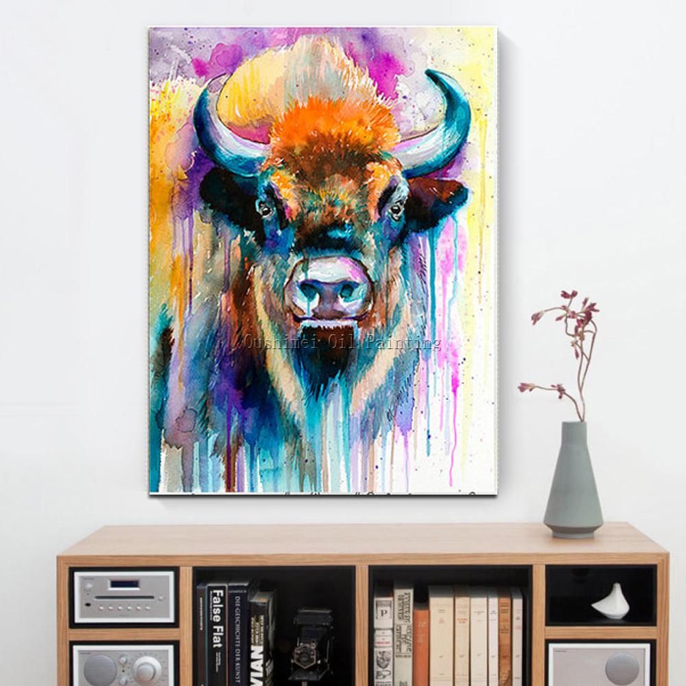 1000x1000 Bull Oil Painting On Canvas Shop For Farmer, Love - Bull Painting On Canvas
