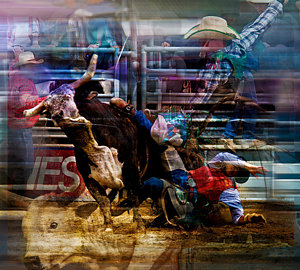 300x270 Bull Riding Paintings Fine Art America - Bull Riding Painting