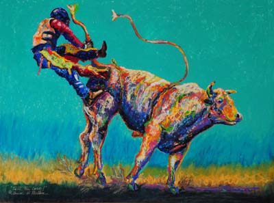 Bull Riding Painting at PaintingValley.com | Explore collection of Bull ...