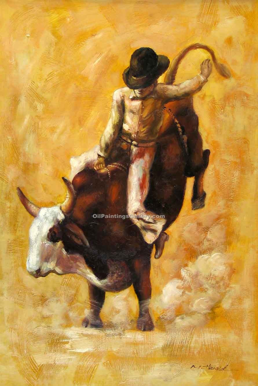 891x1335 Bull Riding (Painting Id An 2180 B) (Specials) - Bull Riding Painting