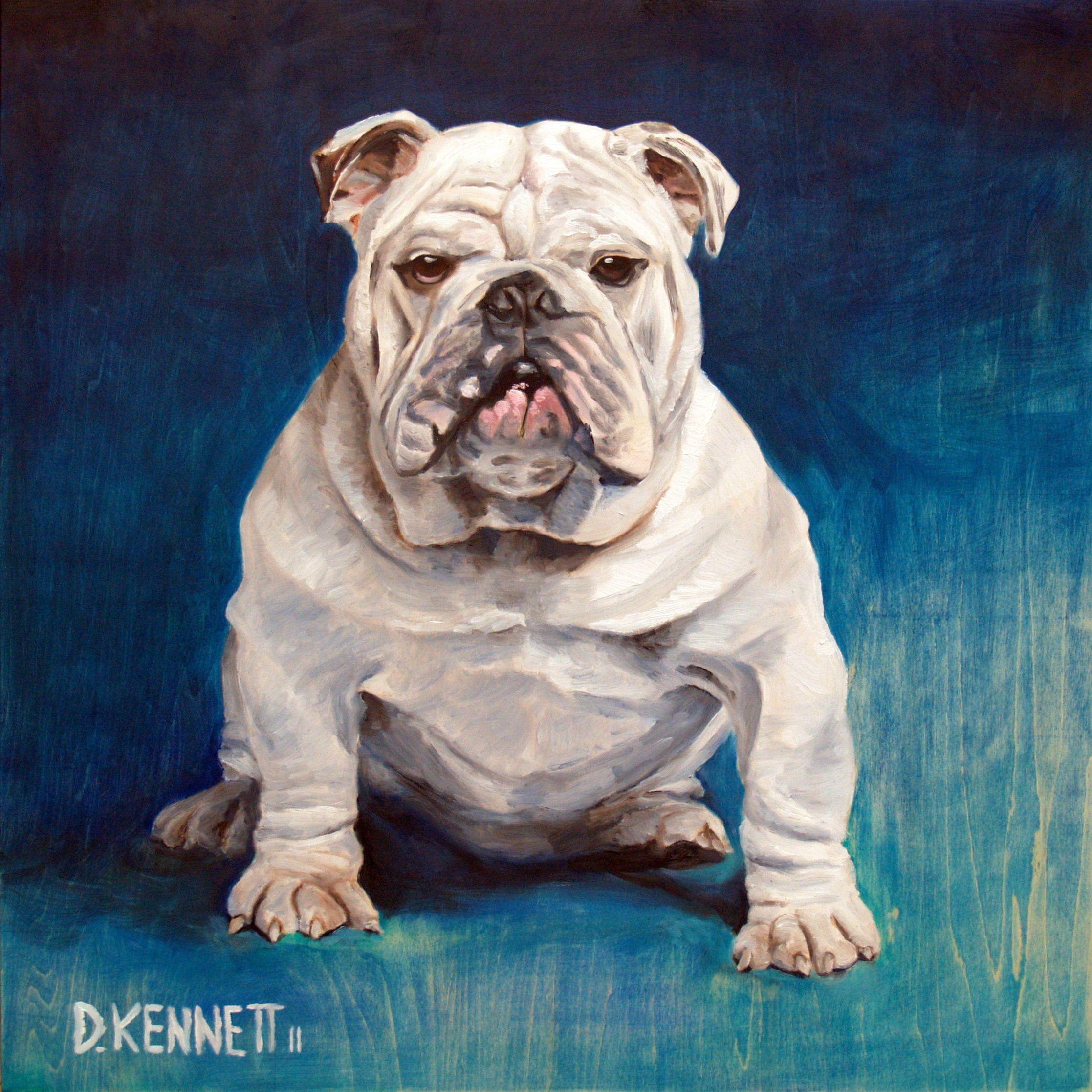 2234x2233 English Bulldog A Custom Dog Portrait Painting By David - Bulldog Oil Painting