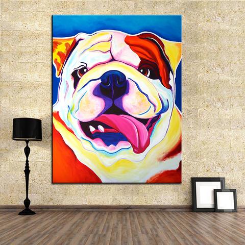 480x480 Grinning English Bulldog Print Oil Painting The Top Dog Deals - Bulldog Oil Painting