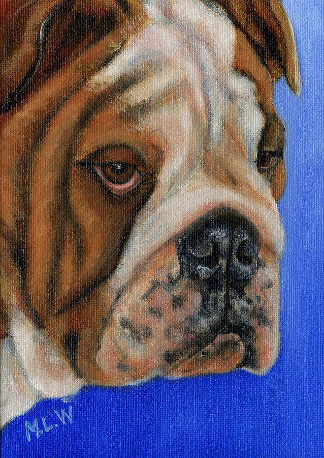 638x900 Beautiful Bulldog Oil Painting Painting By Michelle Wrighton - Bulldog Oil Painting