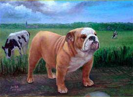 272x200 Bulldog Paintings - Bulldog Oil Painting