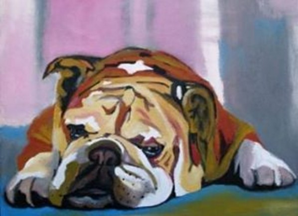 598x435 By Soso Kumsiashvili Art Of Day - Bulldog Oil Painting