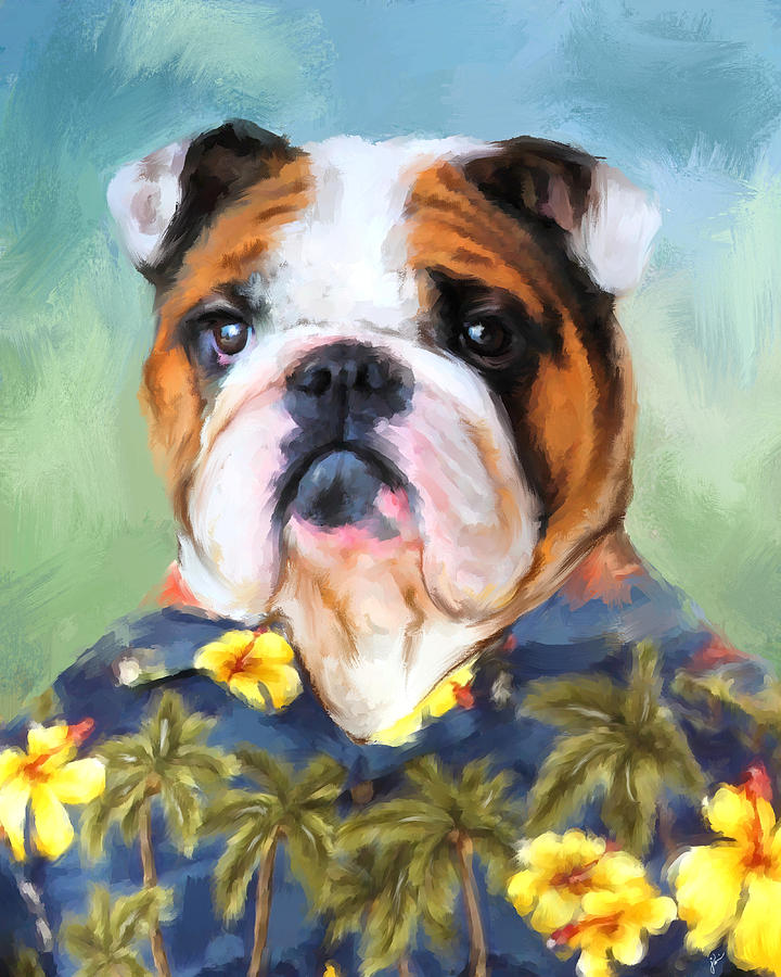 720x900 Chic English Bulldog Painting By Jai Johnson - Bulldog Painting