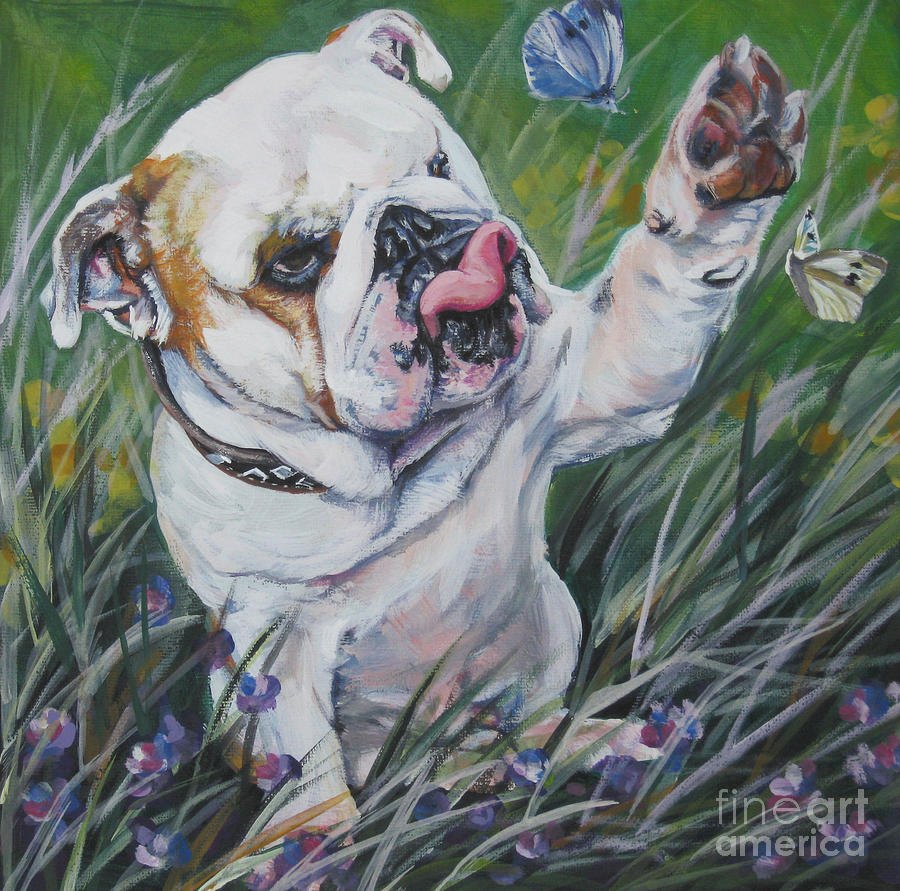 900x891 English Bulldog Painting By Lee Ann Shepard - Bulldog Painting