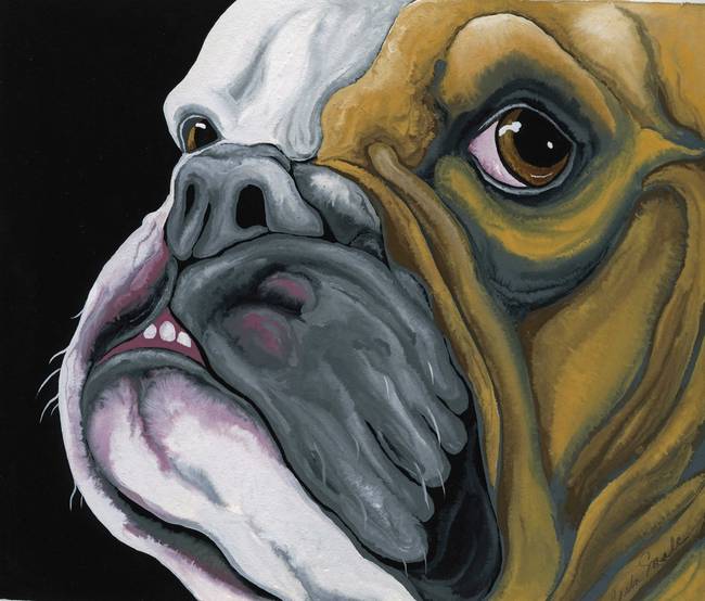 650x554 Stunning English Bulldog Painting Reproductions For Sale On Fine - Bulldog Painting