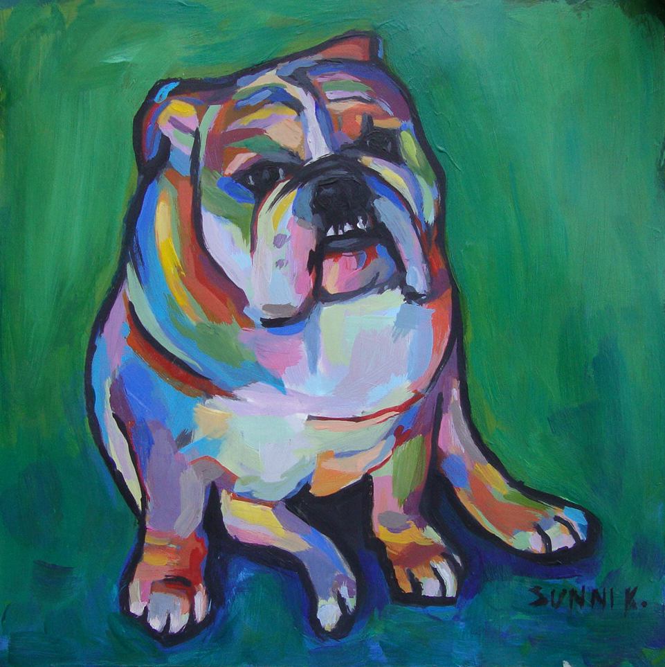961x963 Sunni Klintworth Fine Art English Bulldog Painting - Bulldog Painting