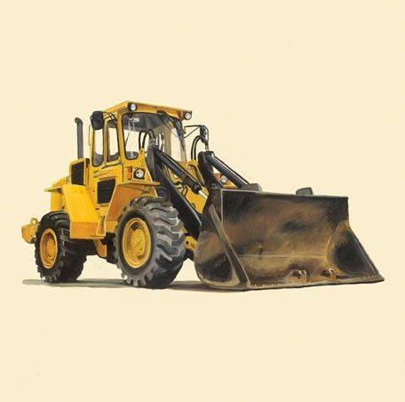 456x452 Classic Yellow Bulldozer Kids' Rooms - Bulldozer Painting
