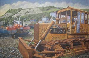 300x197 Graham Sendall Artist Paintings - Bulldozer Painting