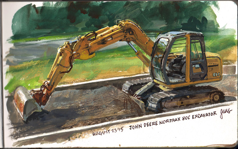 800x503 Gurney Journey Painting An Excavator In Gouache - Bulldozer Painting
