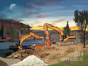 300x225 Bulldozer Paintings Fine Art America - Bulldozer Painting
