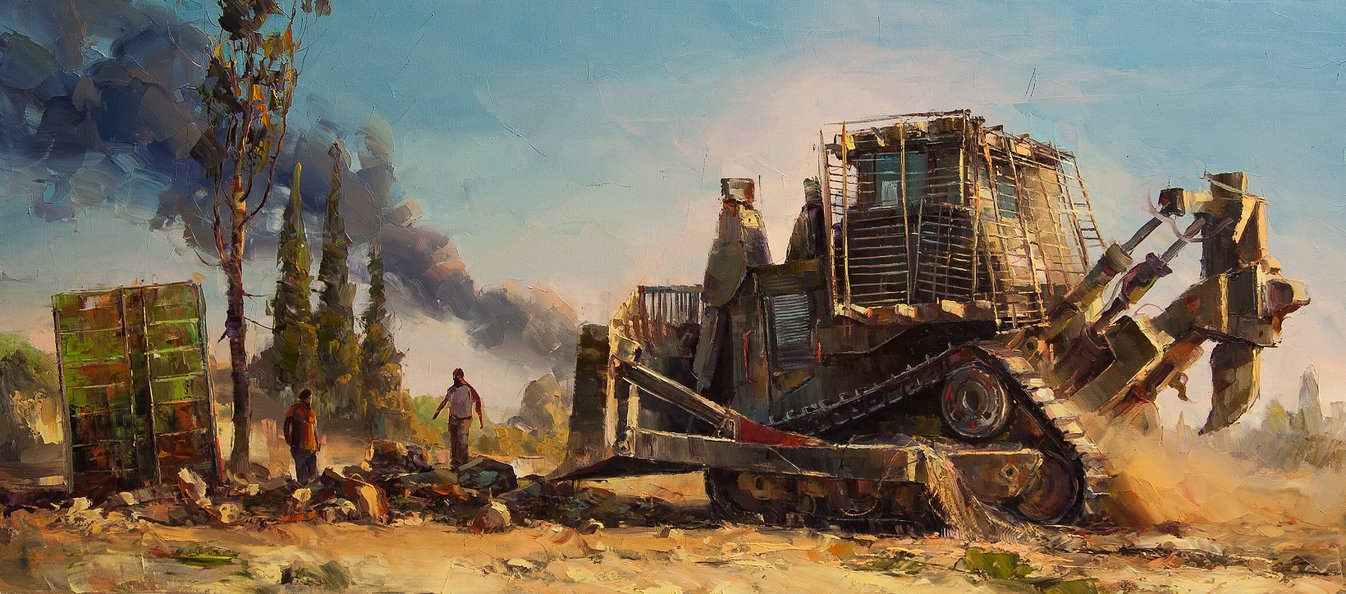 1346x594 Bulldozer By Vityar83 - Bulldozer Painting