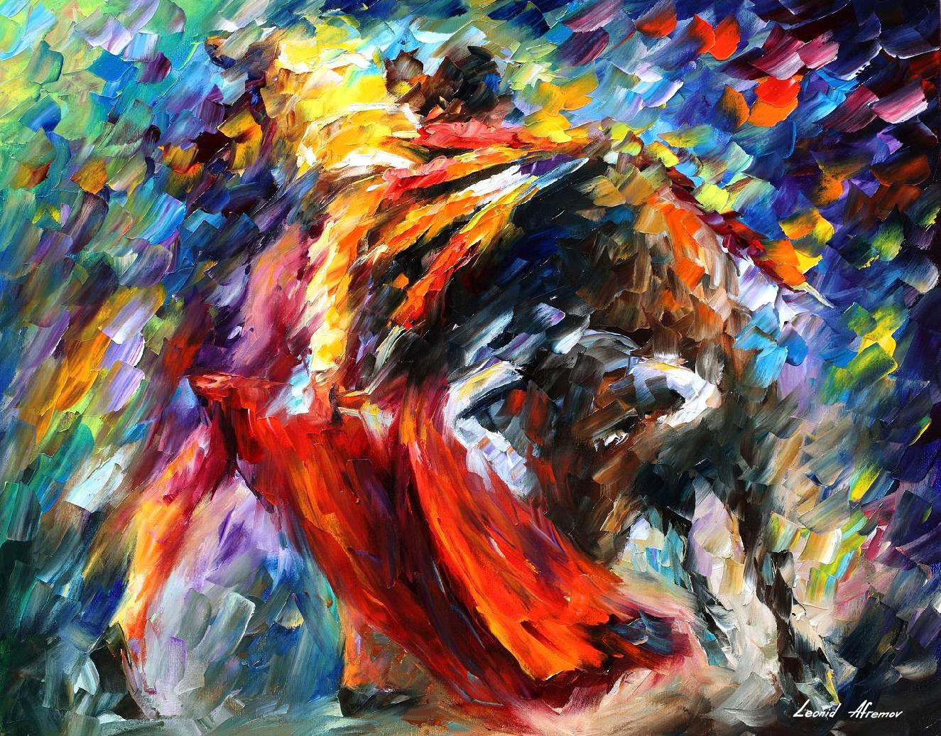 1325x1036 Leonid Afremov, Oil On Canvas, Palette Knife, Buy Original - Bullfighter Painting