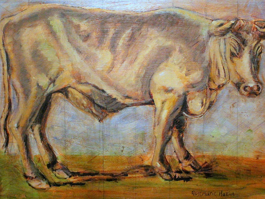900x674 Bullock Painting By Rosemarie Hakim - Bullock Painting