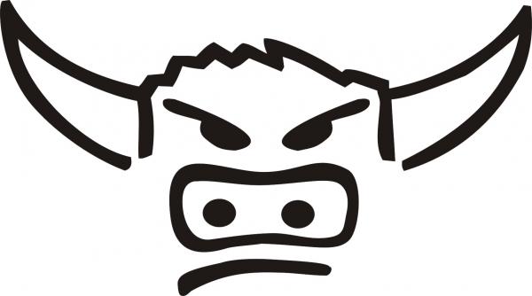 600x334 Full Face Large Bulls Head For Your Ute Sticker Decal - Bulls Head Painting