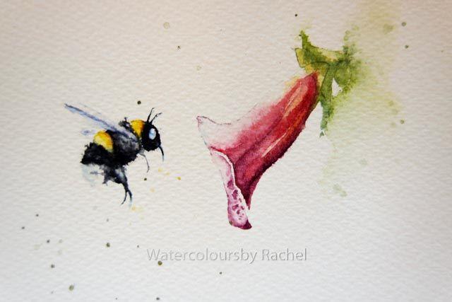 640x427 How To Paint A Bumble Bee In 8 Easy Steps Watercolours By Rachel - Bumble Bee Painting