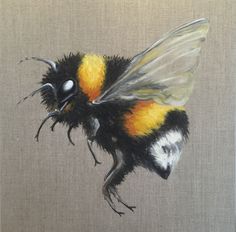 236x232 Bee Watercolor Painting - Bumble Bee Painting