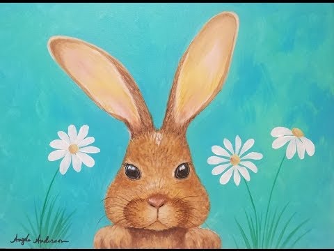 480x360 Bunny Rabbit Acrylic Painting Tutorial Live Step By Step Lesson - Bunny Painting