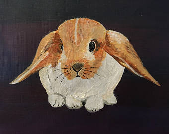 340x270 Bunny Painting Etsy - Bunny Painting